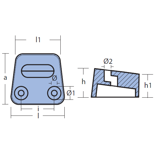 Anodo Volvo Penta Piastra di poppa per Volvo Penta SX - DPS Zinco